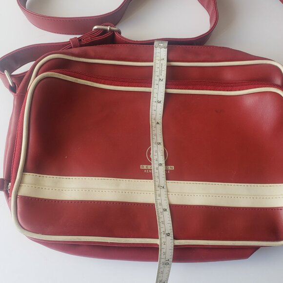 82 "Reaction Kenneth Cole" men's red messenger bag vintage style - Picture 5 of 9